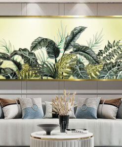 Tranh Nghệ Thuật Lá Xanh Nhiệt Đới Khảm Trai