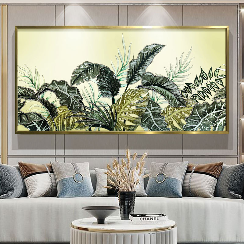 Tranh Nghệ Thuật Lá Xanh Nhiệt Đới Khảm Trai