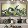 Tranh Nghệ Thuật Lá Xanh Nhiệt Đới Khảm Trai