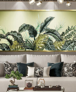 Tranh Nghệ Thuật Lá Xanh Nhiệt Đới Khảm Trai