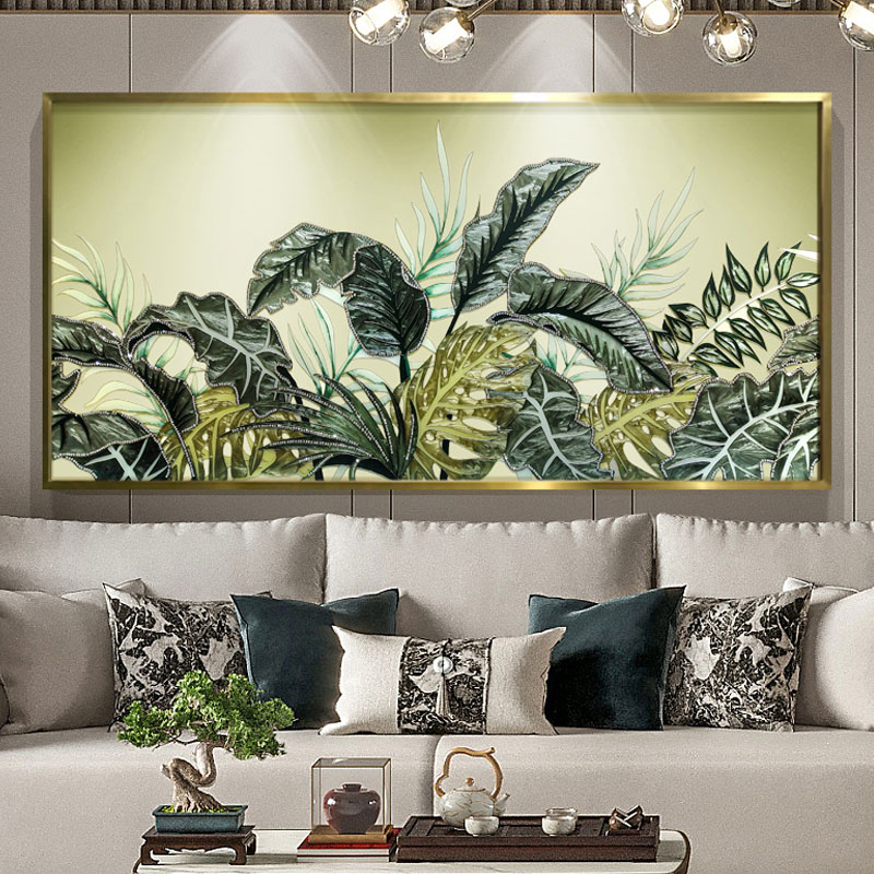Tranh Nghệ Thuật Lá Xanh Nhiệt Đới Khảm Trai