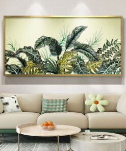 Tranh Nghệ Thuật Lá Xanh Nhiệt Đới Khảm Trai