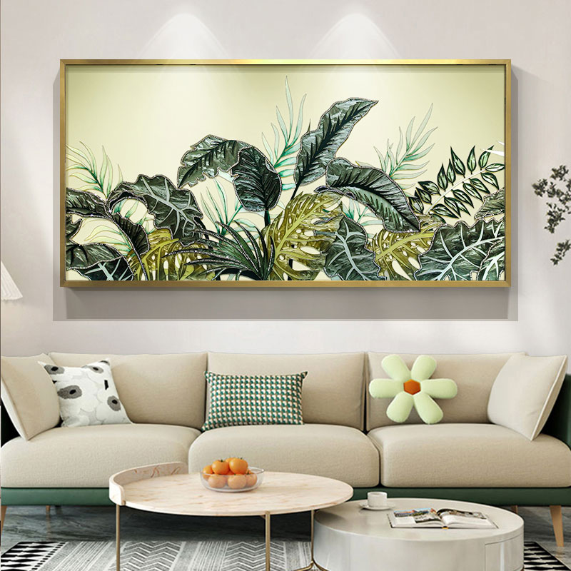 Tranh Nghệ Thuật Lá Xanh Nhiệt Đới Khảm Trai