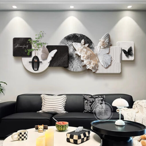 tranh-nghe-thuat-treo-tuong-buom-trang-no-hoa (3) Tranh Nghệ Thuật Treo Tường Bướm Trắng Nở Hoa