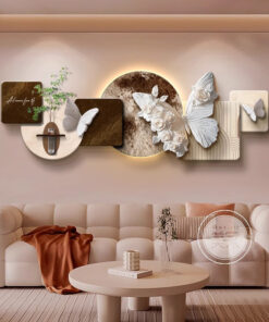 Tranh Nghệ Thuật Treo Tường Bướm Trắng Nở Hoa