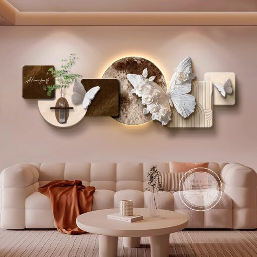 tranh-nghe-thuat-treo-tuong-buom-trang-no-hoa (4) Tranh Nghệ Thuật Treo Tường Bướm Trắng Nở Hoa