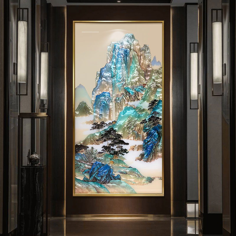 Tranh Sơn Thủy Hữu Tình Khảm Trai Nghệ Thuật