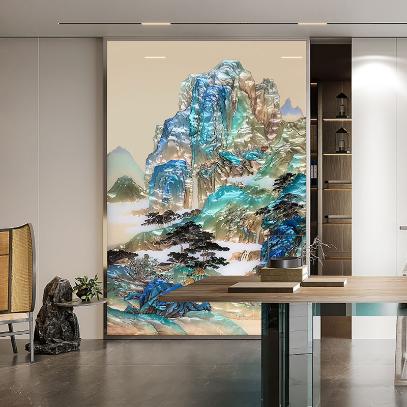 Tranh Sơn Thủy Hữu Tình Khảm Trai Nghệ Thuật