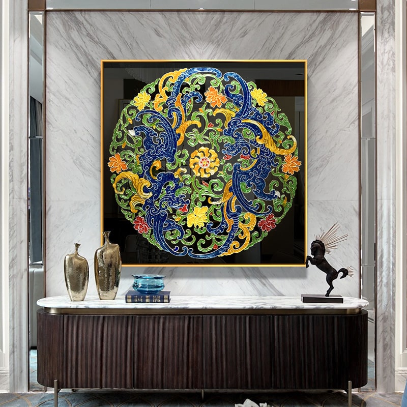 Tranh Trang Trí Hoa Văn Cổ Điển Đa Sắc