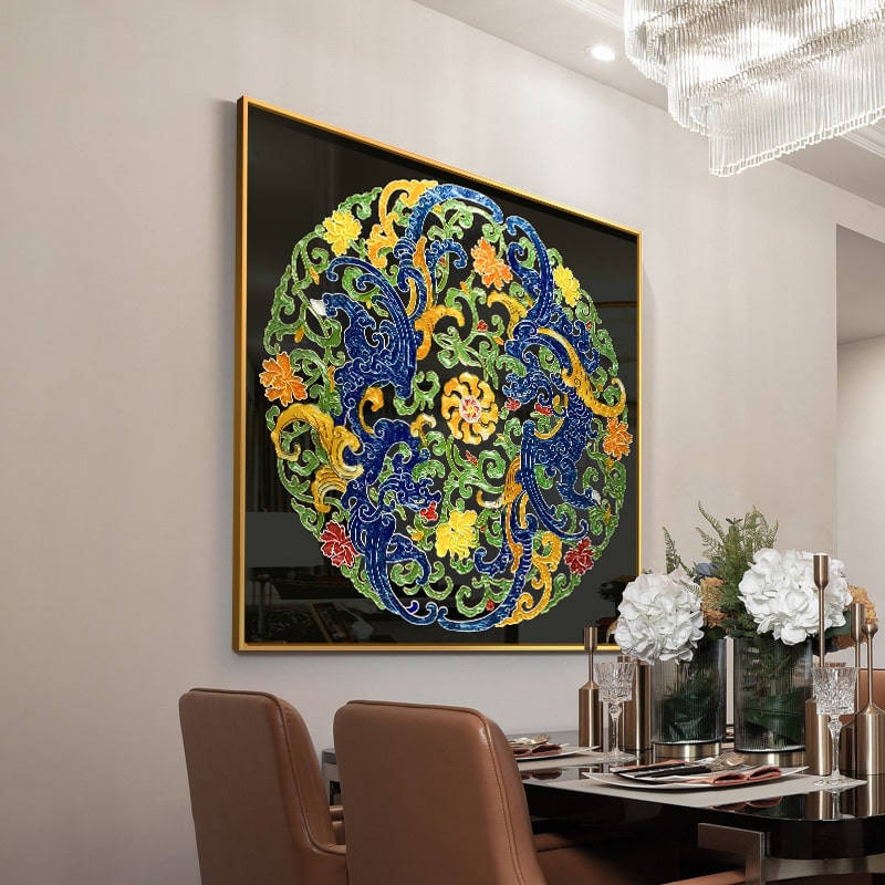 Tranh Trang Trí Hoa Văn Cổ Điển Đa Sắc