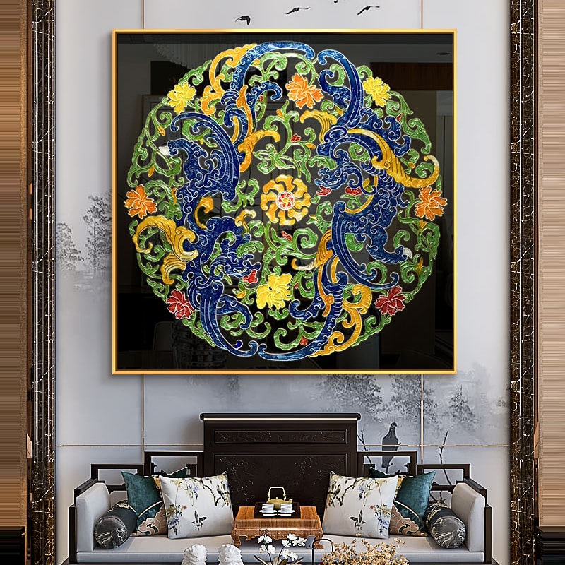 Tranh Trang Trí Hoa Văn Cổ Điển Đa Sắc