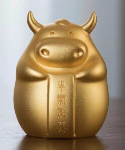 Tượng Trâu Vàng Sung Túc Để Taplo Ô Tô