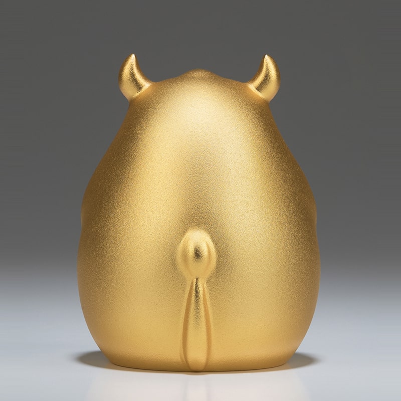 Tượng Trâu Vàng Sung Túc Để Taplo Ô Tô