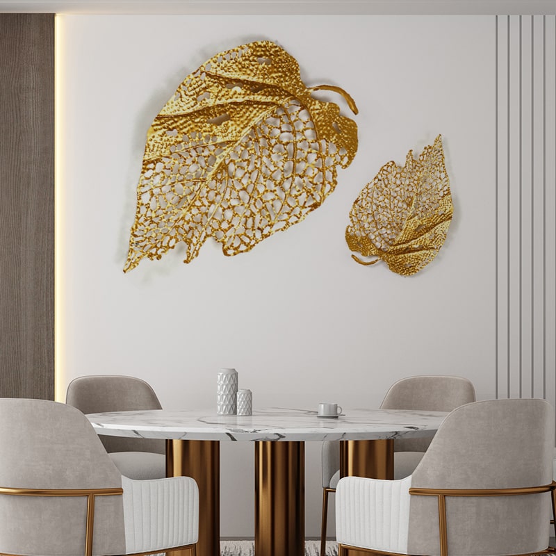 Phù Điêu 3D Lá Vàng Nghệ Thuật