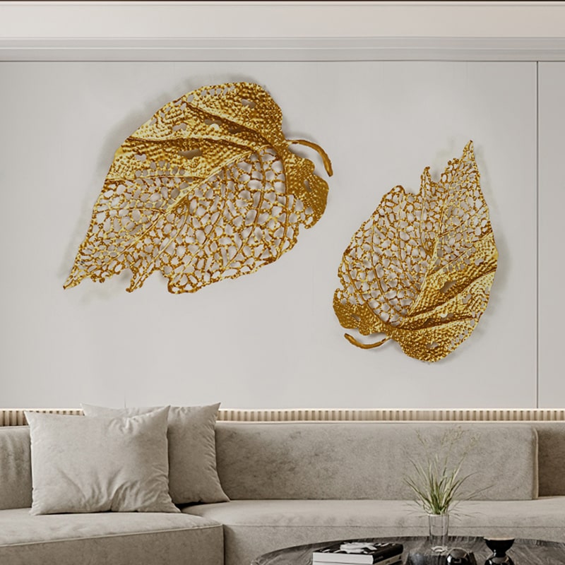 Phù Điêu 3D Lá Vàng Nghệ Thuật
