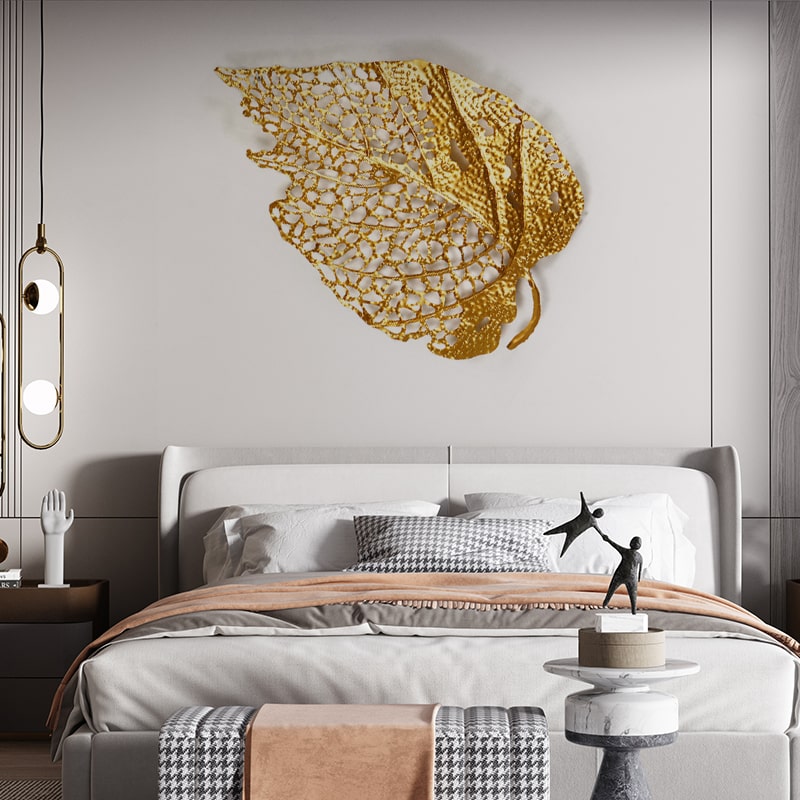 Phù Điêu 3D Lá Vàng Nghệ Thuật