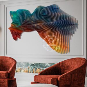 Phù Điêu Nghệ Thuật Sắp Đặt Dòng Chảy Sắc Màu - Công Decor