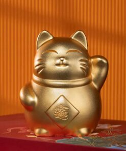 Tượng Mèo Thần Tài May Mắn Để Taplo Ô Tô