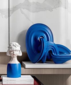 Mô Hình Điêu Khắc Khối Lam Trừu Tượng