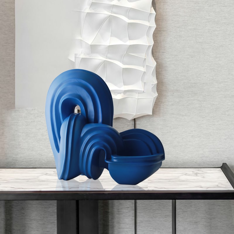 Mô Hình Điêu Khắc Khối Lam Trừu Tượng