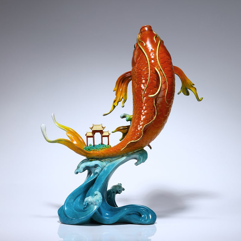 Tượng Cá Chép Hồng Vân Đăng