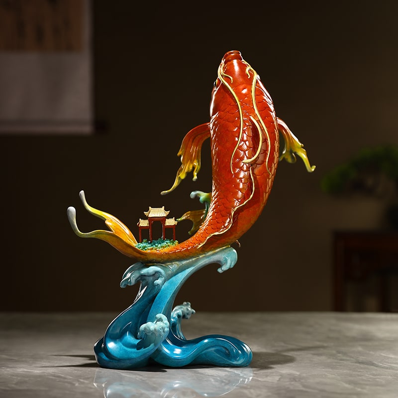 Tượng Cá Chép Hồng Vân Đăng
