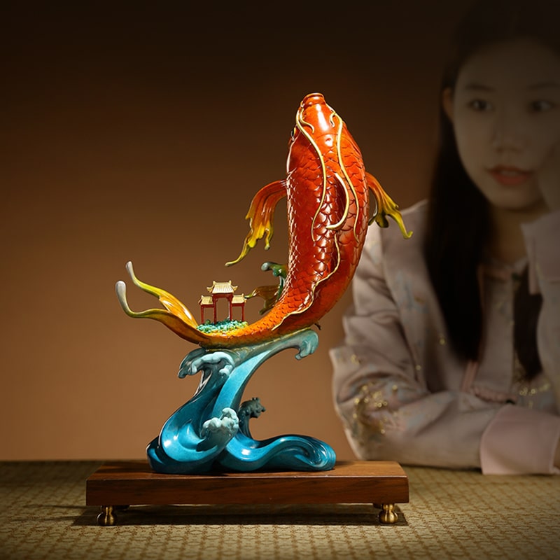 Tượng Cá Chép Hồng Vân Đăng