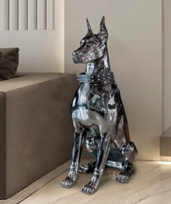 Tượng Chó Nghệ Thuật Vệ Sĩ Ánh Kim