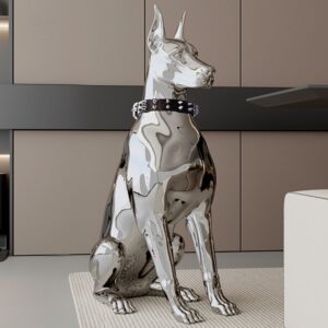 Tượng Chó Nghệ Thuật Vệ Sĩ Ánh Kim - Công Decor