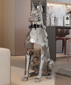 Tượng Chó Nghệ Thuật Vệ Sĩ Ánh Kim