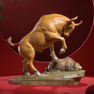 Tượng Nghệ Thuật Cuộc Chiến Bò Và Gấu - Công Decor