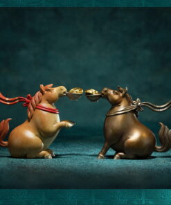 Ngựa May Mắn Ngậm Vàng Decor Taplo Ô Tô