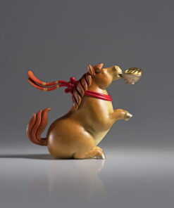 Ngựa May Mắn Ngậm Vàng Decor Taplo Ô Tô