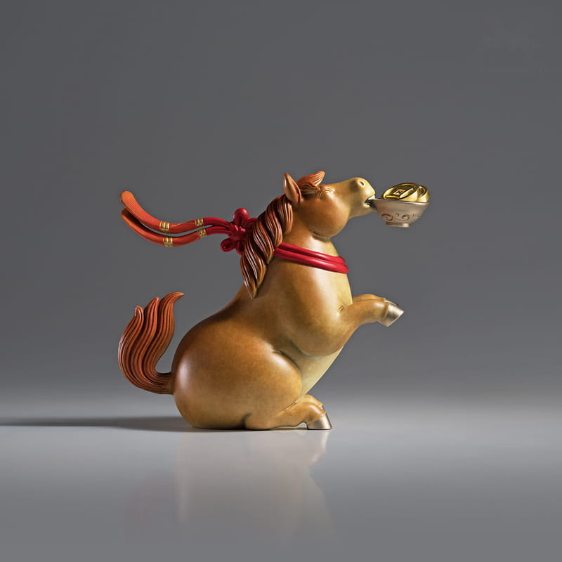 Ngựa May Mắn Ngậm Vàng Decor Taplo Ô Tô