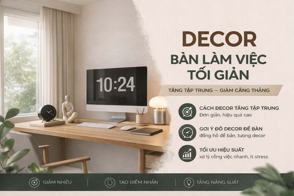Decor Bàn Làm Việc Tối Giản Giúp Tăng Tập Trung