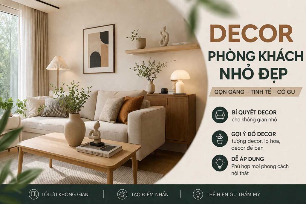 5 Cách Decor Phòng Khách Nhỏ Đẹp Mà Không Bị Chật