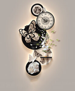 Đồng Hồ Treo Tường Bướm Hoa Nghệ Thuật