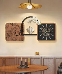 Đồng Hồ Treo Tường Kèm Kệ Decor Sang Trọng