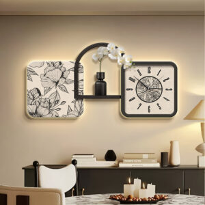 Đồng Hồ Treo Tường Kèm Kệ Decor Sang Trọng - Công Decor