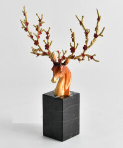 Tượng Hươu Mai Đỏ Chiêu Lộc Thịnh Vượng