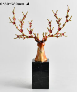 Tượng Hươu Mai Đỏ Chiêu Lộc Thịnh Vượng