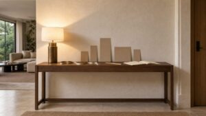 Đo tỷ lệ tượng cho tủ console bằng thước và mô hình giấy