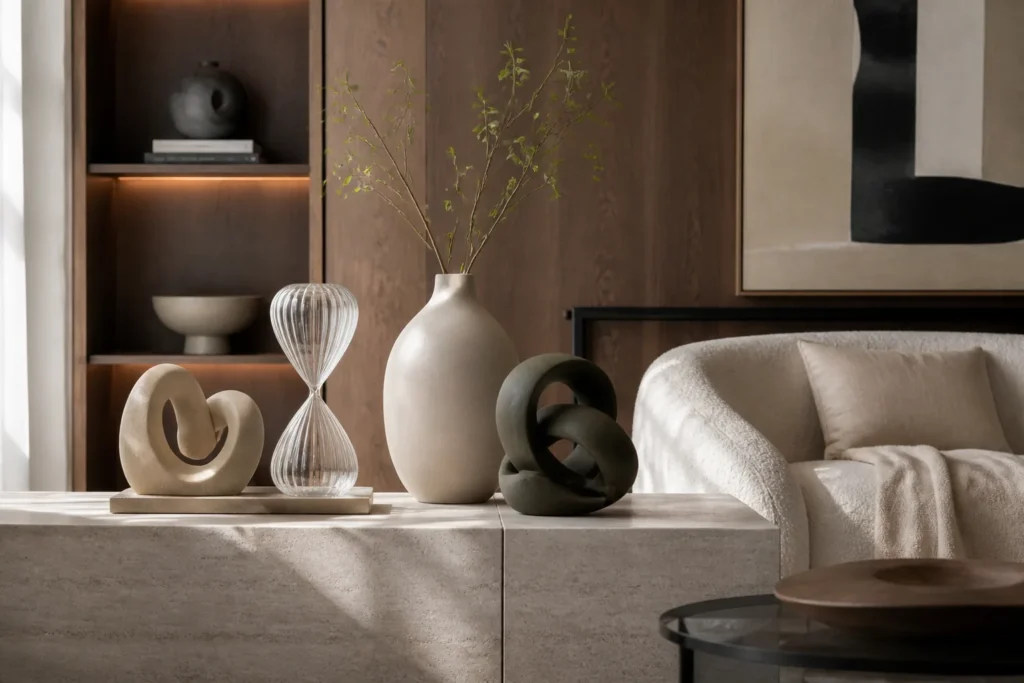 Cách phối đồ decor theo chất liệu nội thất với gỗ, đá, kính, vải và kim loại hài hòa