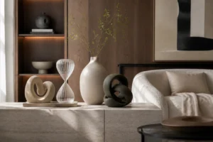 Cách phối đồ decor theo chất liệu nội thất với gỗ, đá, kính, vải và kim loại hài hòa