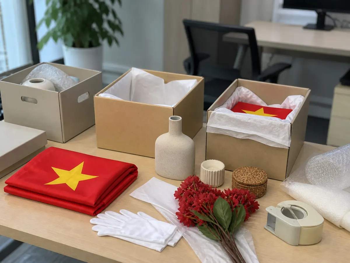 Phân loại đồ trang trí văn phòng sau dịp Quốc khánh 2/9