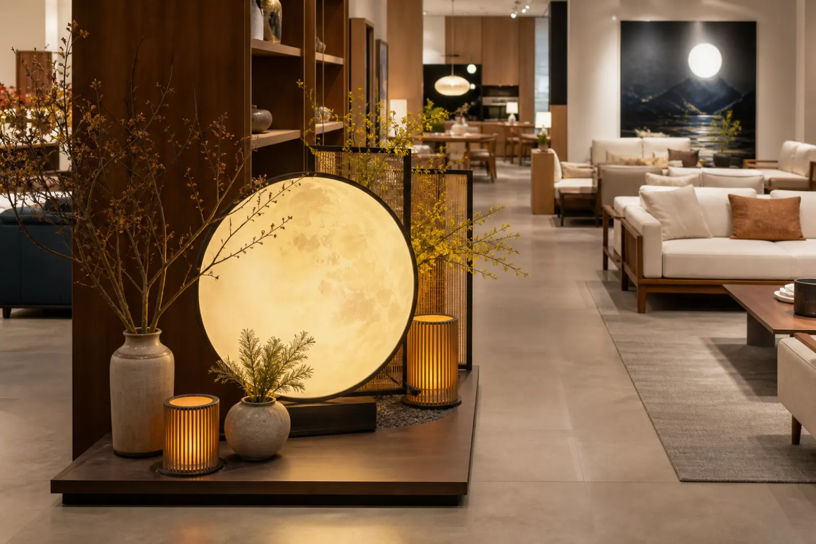Phối cảnh Trung Thu trong showroom nội thất