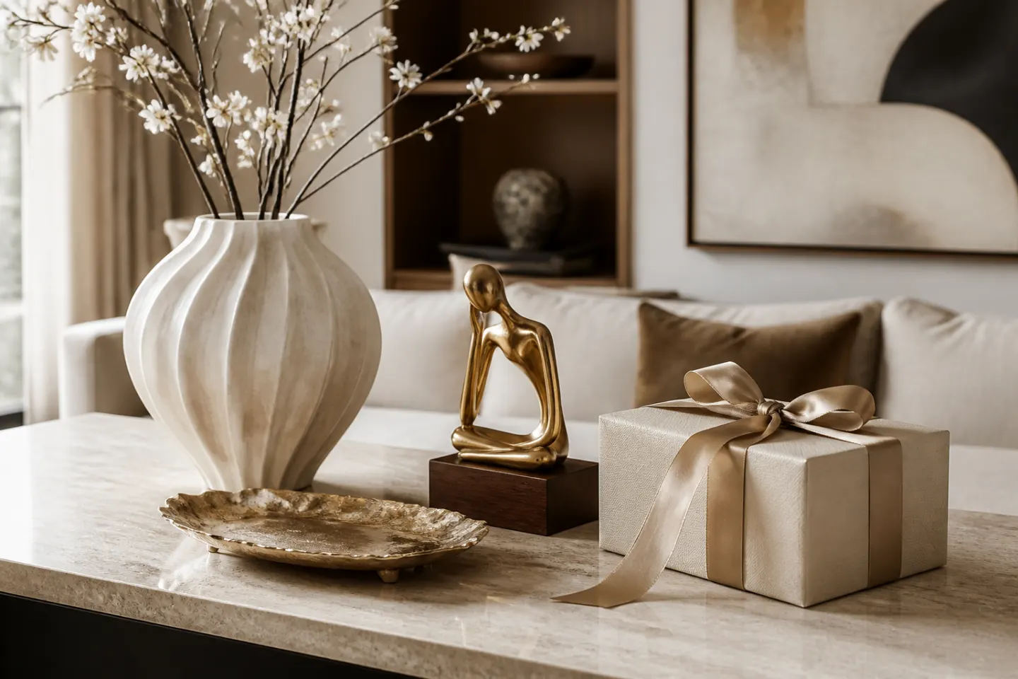 Đồ decor làm quà tặng cao cấp trong không gian sang trọng
