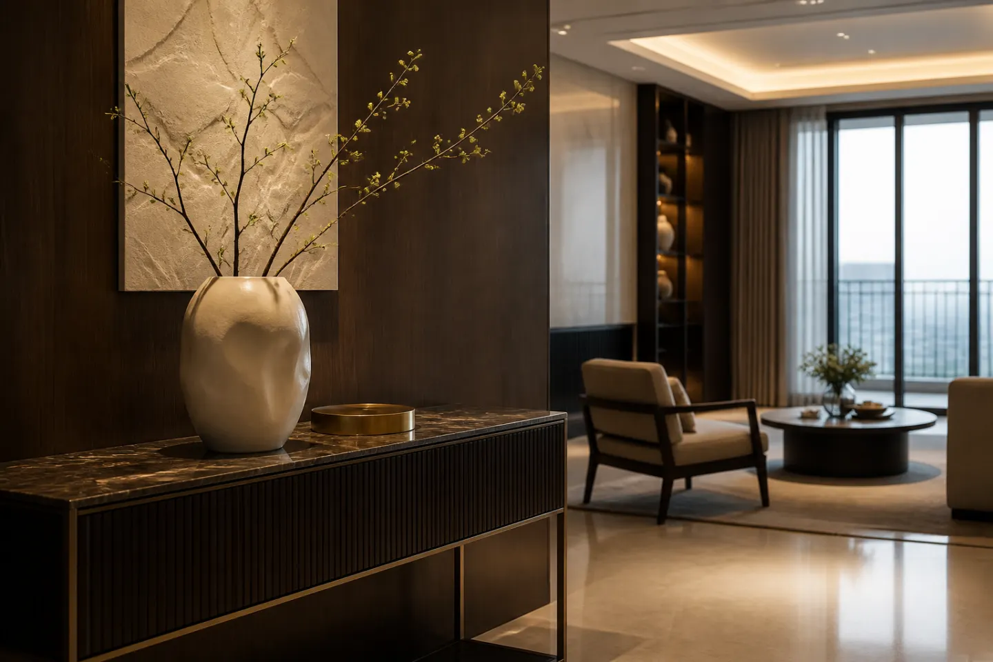 Phối cảnh decor sang trọng Luxury với vật liệu hoàn thiện tinh tế