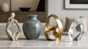 So sánh decor composite gốm kim loại và pha lê