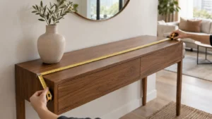 Đo chiều rộng và chiều sâu bàn console trước khi chọn đồ decor